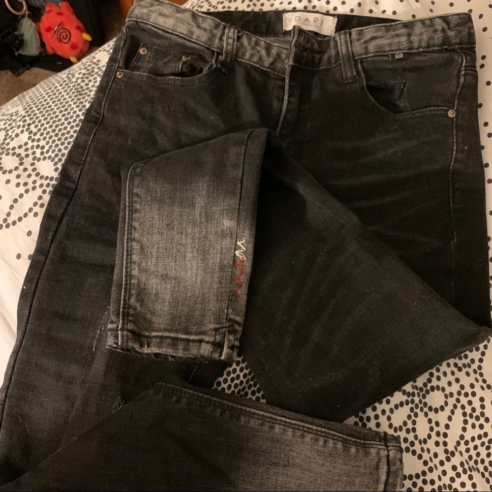 Jeans with stitching designs